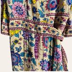 Fashion Fuse  Cream Floral Bird Print Short Sleeve Wrap Midi Dress Size Small Photo 6