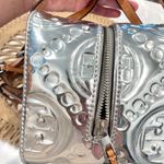 Tory Burch Limited Edition T Monogram Embossed Metallic Silver Cube Handbag Photo 8