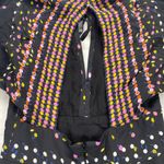 Free People ‎ dress Womens 2 Black Floral LS pleated babydoll Mini Dress Photo 12