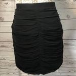 Madewell Broadway & Broome black silk mini draped skirt back zipper size 8 Photo 0
