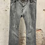 COOGI Vintage Y2K Gray Distressed Embroidered Bootcut Low Rise Jeans 11/12 32 Photo 0