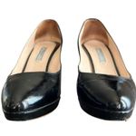 Prada Women’s Vintage Round Toe Platform Black Leather Pumps High Heels Size 38 Photo 2