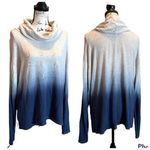 Good hYOUman Good Human Cowl Neck Turtleneck Shirt Ombré Blue Medium Best Fam Ever Photo 8