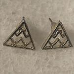 Mountain earrings silver look stud triangle jewelry New Photo 2