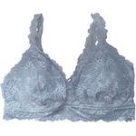 Maurice's Light Baby Blue Allover Lace Bralette Strappy Back Plunge Photo 0