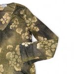 Charlotte Russe y2k  hibiscus print mesh top with 3/4 length sleeves Photo 2