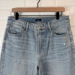 EXPRESS  Jeans High Waisted Light Wash 50/50 Rigid Stretch Ripped Wide Leg 10R Photo 3