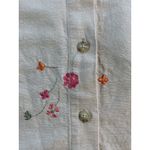 Leslie Fay Vtg Leslie‎ Fay Blouse Women’s 16 Floral Embroidered Linen Blend Top Photo 4