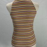 1. State Striped Yellow Halter Style Neck Ribbed Tank Top Size Medium Photo 4