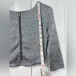 Forever New Silver Gray Full Back Zip Crop Stretch top size 4 Photo 6