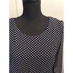Enfocus Studio Navy White Polka dot  Size 8 Dress V Neck Career Church Photo 4