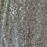 love on a hanger NWT XS Silver Sequin Mini Skirt with Side Slits Sexy Zipper Close Evening Night Photo 3