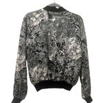 Sunny Leigh Vintage 90s  Silk Bomber size large black ivory lightweight Photo 2