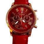 Red Strap Alloy Fashion Watch Red Photo 0