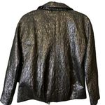 Timeless Naeem‎ Khan Metallic Jacket Crinkle Shiny NWT XS Black Silver NK4249 Photo 5