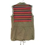Gianni Bini Military Utility Cargo Vest Women's Medium Olive Studded Boho Hippie Photo 5