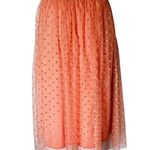 Metro  Wear Coral Polka Dot Tulle Midi Skirt Size Large Photo 3