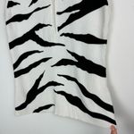 Vtg Y2K Zebra Stripe Ribbed Top Sz Large Quarter Zip Sleeveless Tank Black Photo 7