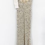 Mac Duggal 5674 Nude Silver Ruffled V-neckline Sequined Sheath Dress 0 NWT Photo 2