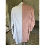SheIn  Oversize Button Up Shirt Colorblock Pink White Dress Long Sleeve Preppy 4 Photo 2