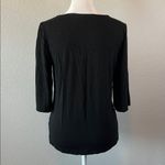 Cato  Drapey Elbow Bell Sleeve VNeck TShirt Black Size XS Photo 2