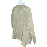 Pink Lily Womens Small Olive Green Open Knit Oversized Drop Shoulder Sweater Photo 6