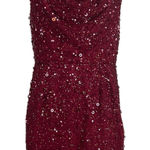 Adrianna Papell Sequined Sleeveless Mini Sheath Party Cocktail Dress Red Size 6 Photo 0