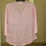 Kate & Sam Linen Blend Pocket V Neck‎ 3/4 Sleeve Shirt Pink Medium Photo 1