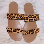 J.Crew J By  Leopard Calf Hair Easy Summer Slide Sandals Leather L1080 size 7 Photo 1
