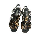 HOT IN HOLLYWOOD Multicolor Brown Kitten Heels Sandals Size 8 Photo 6