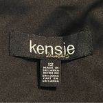 Kensie  Foil Print Chiffon Maxi Dress Size 12 Black Gold Hi-Low Whimsigoth Fairy Photo 6