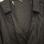 Blāshe Women's Small Black Cropped Smocked Hem Plunging Neck Long Sleeved Top Photo 6