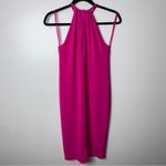 Ralph Lauren Lauren  Hot Pink Stretch Scuba Halter Keyhole Neck Dress XS Petite Photo 3