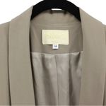 Alberto Makali ‎ Elegant Tan Open Front Drape Blazer Office Siren Careerwear M Photo 2