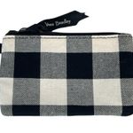 Vera Bradley Buffalo Check Zip ID and Lanyard, Black, White, Pearl Photo 2