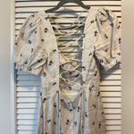 Reformation  Cream Floral Backless Dress Photo 3