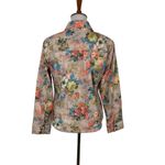 Simon Chang Denim Jacket 12 Floral Print Vintage Retro Artsy Statement Photo 2