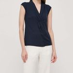 Weekend Max Mara lyocell sleeveless shell Top in Navy Blue XS Photo 3