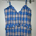 Lovers + Friends  Blue and White Plaid‎ Mini Dress women’s medium preppy academia Photo 1