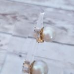 Vintage Clip On Earrings 7/16" Faux Pearl Photo 3