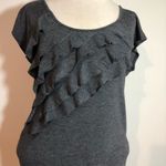 Eyeshadow Juniors  Ruffled tunic T-shirt top short sleeve JR Large gray Photo 1
