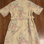 Solitaire Solitare Floral Eyelet White Shirt Button Down Dress with Belt Spring Size M Photo 3