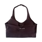 Wilo The Label Chocolate Brown Ribbed Active‎ Halter Sports Bra Small Photo 0