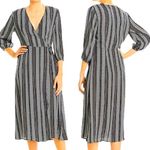 VERO MODA  Navy Printed 3/4 Sleeve Surplice Neckline Tie Wrap Dress Medium Photo 1