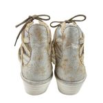 Fly London * Yuke Sandal Womens Size 38 Wedge Strappy Gladiator White Metallic Photo 5