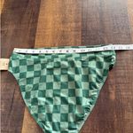 ALBION FIT NWT High Waist Swim Bikini Bottom Cheeky Bottoms Green Check Size L Photo 7
