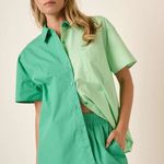 Mittoshop  Color Block Short Sleeve Shirt and Shorts Set‎ Photo 1