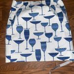 Talbots  White Skirt with Blue Drinking Glasses size 10 new with tags Photo 5