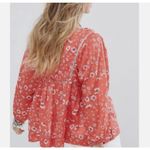 Free People  Never a Dull Moment red daisy boho blouse Photo 8