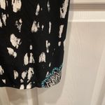 INC Size L Black White Mandala Wide Leg Cropped Jumpsuit Gold Ring Detail Belted Photo 8